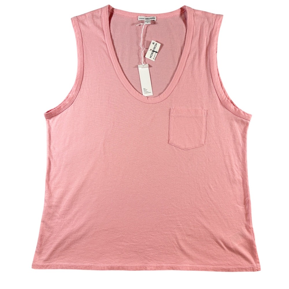 Standard James Perse NWT | Peony Pink Cotton Scoop Neck Pocket Tank | 3 Large
